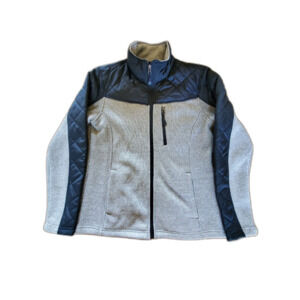 Swiss Tech Women's Fleece Lined Two-Toned Sweater Jacket Full Zip M GUC Normcore